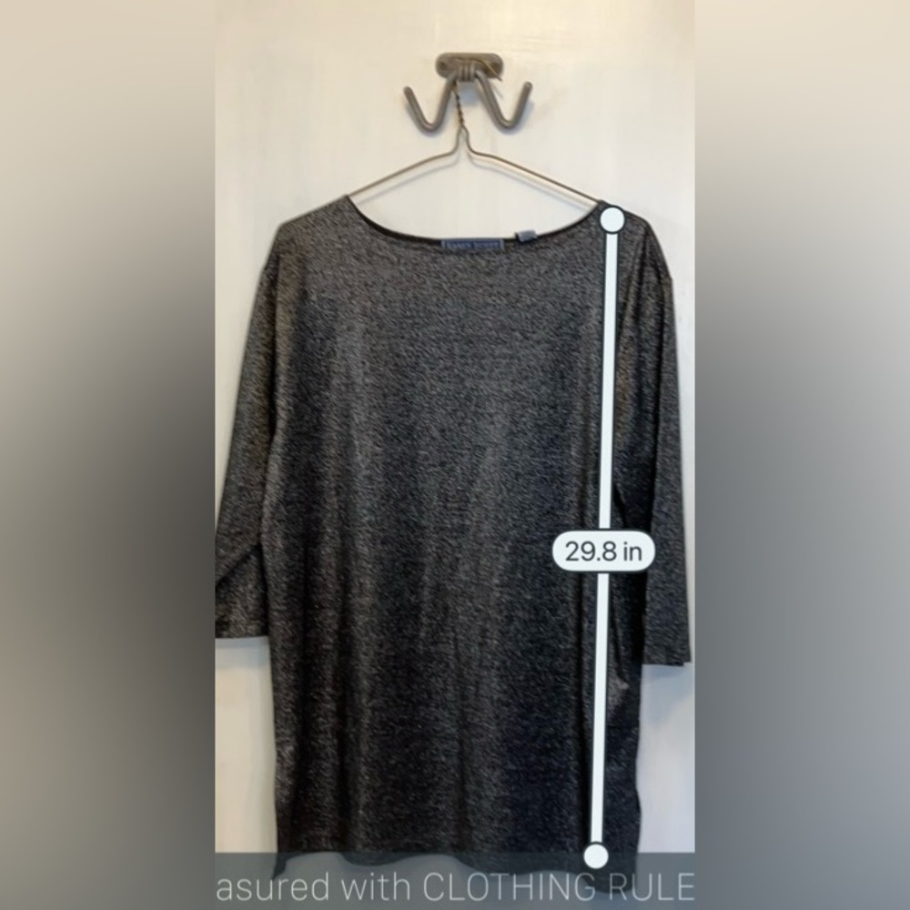 Super Shimmery Black Karen Scott XL Stretch Top - Picture 12 of 12